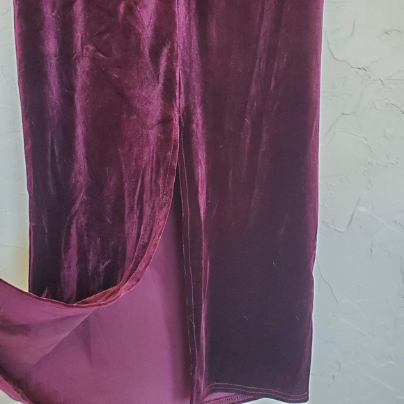ASOS Velvet Plum Purple Midi Dress - Picture 7 of 11